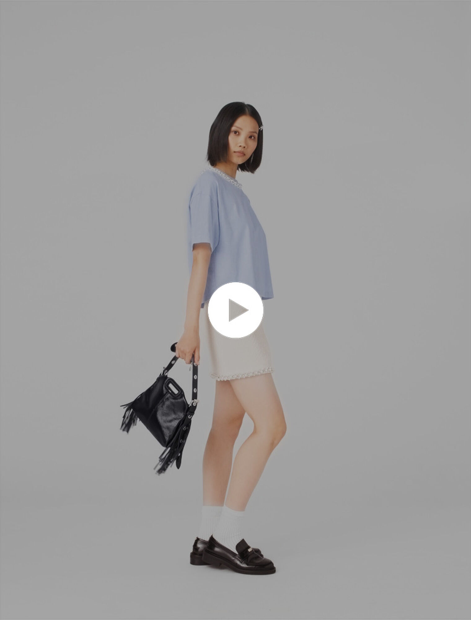 Jewellery neck T-shirt