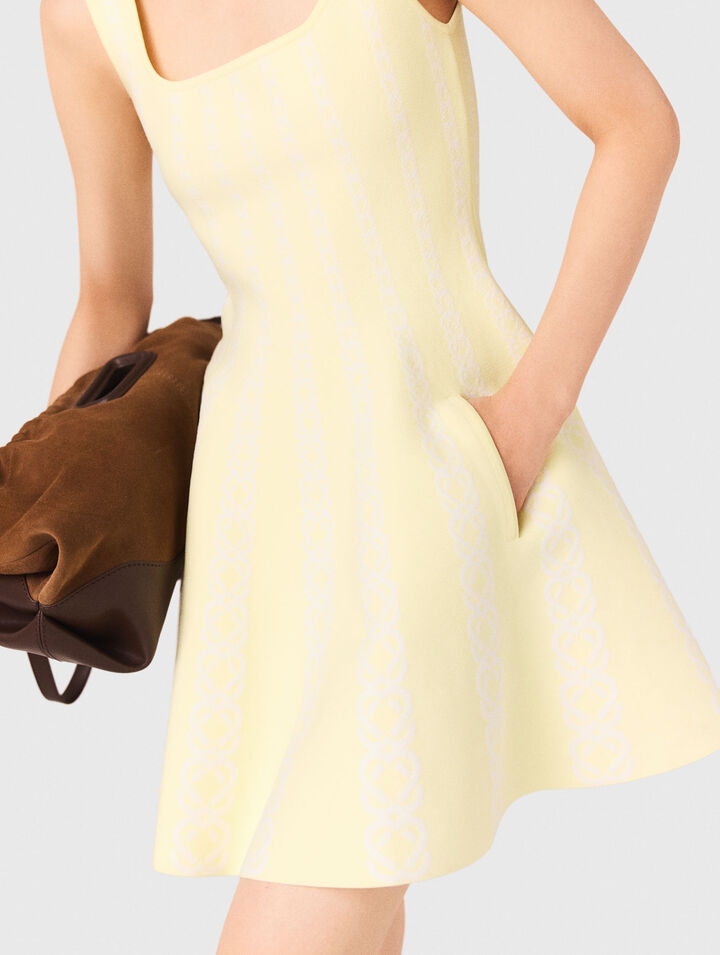 Jacquard knit short dress