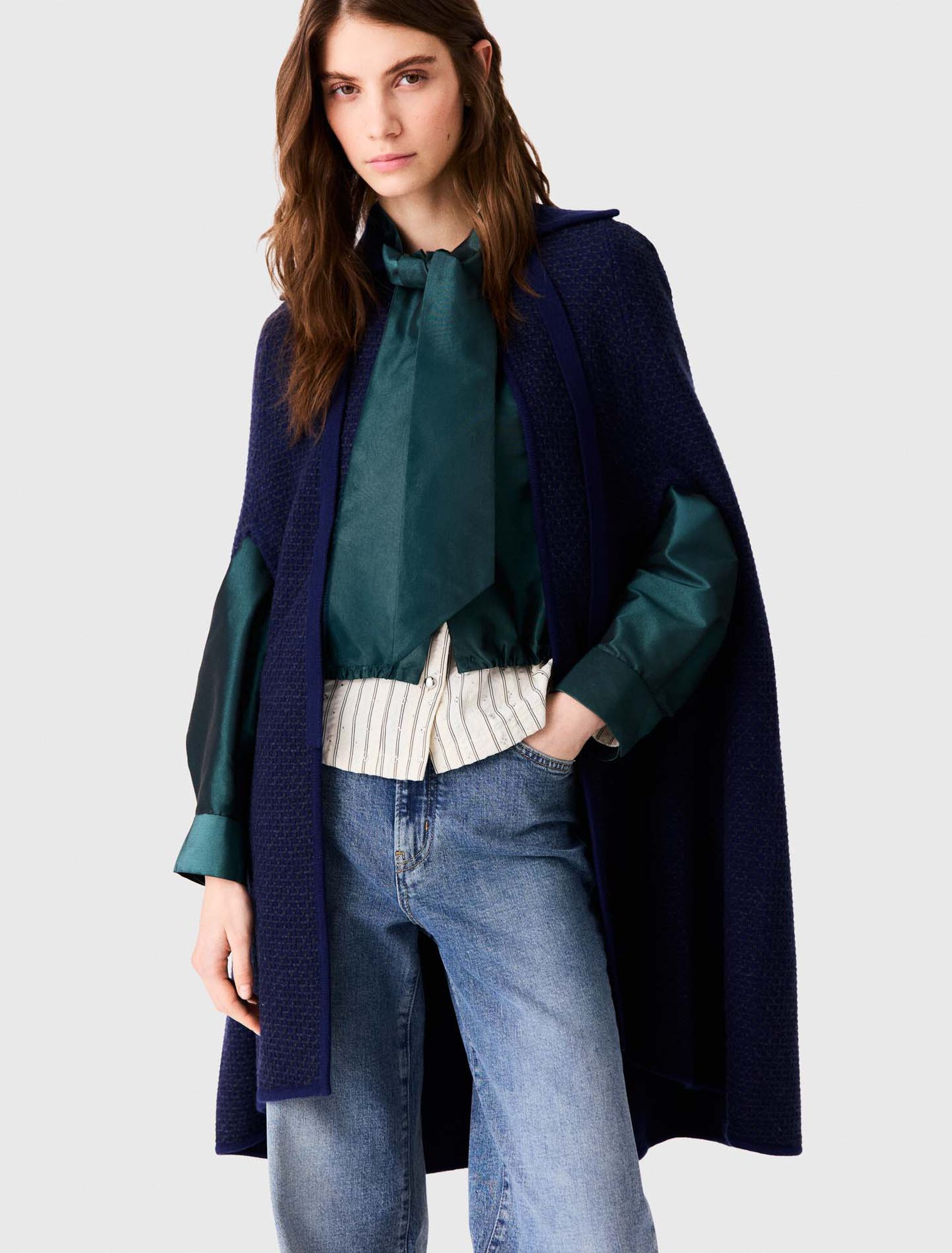 Longline cape cardigan