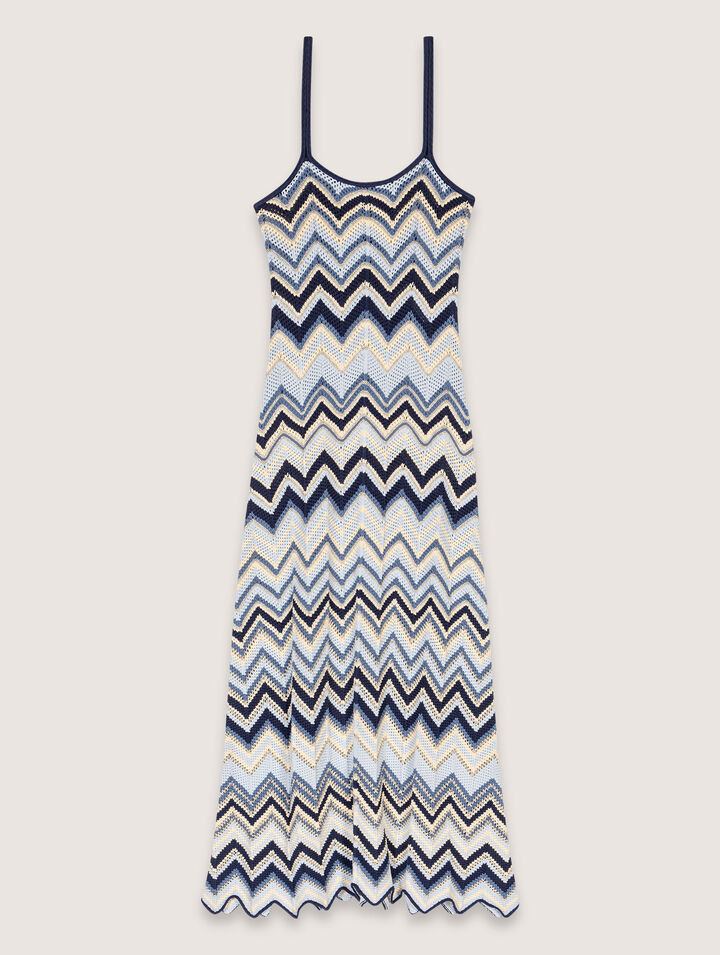 Crochet-knit maxi dress