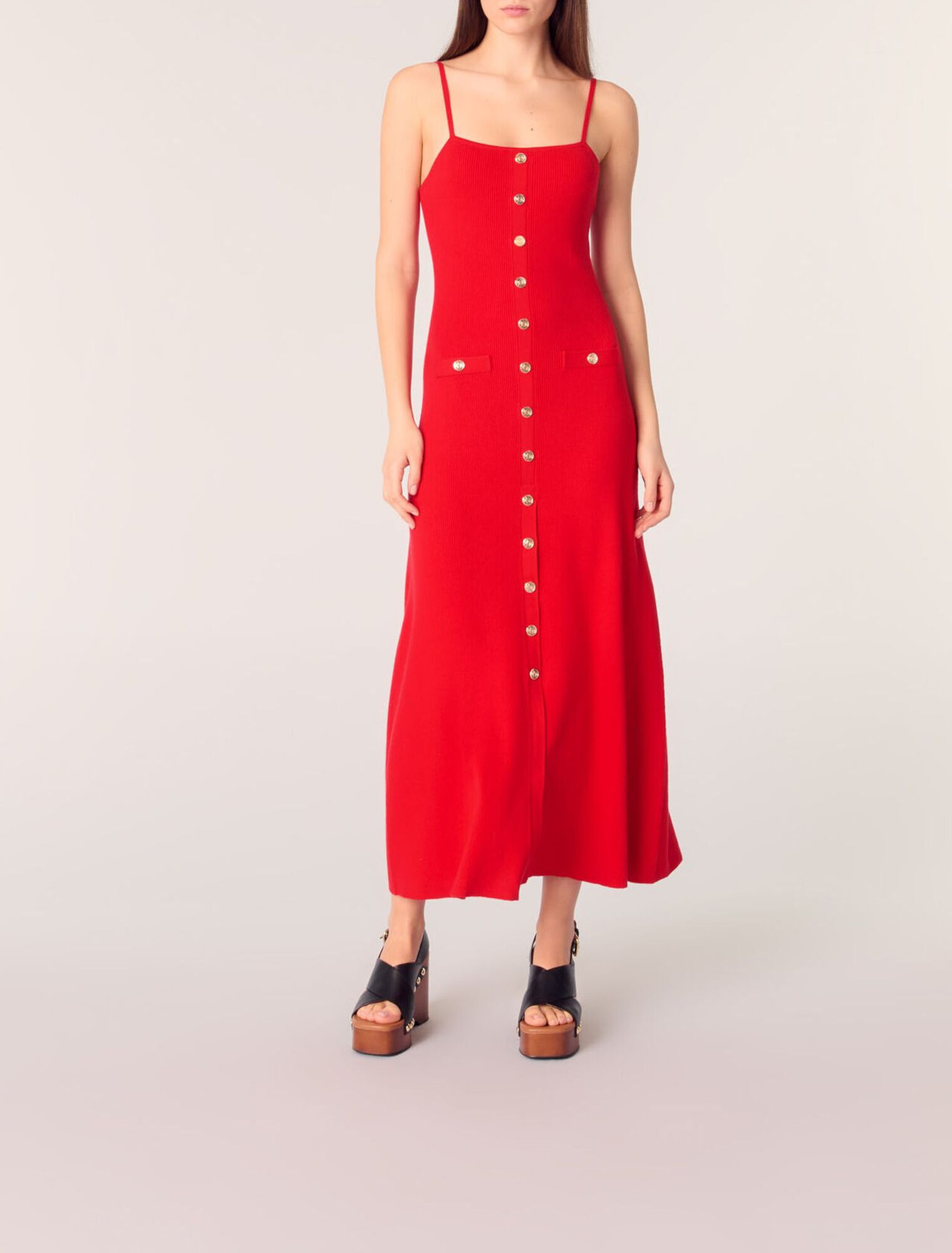 Rib knit maxi dress