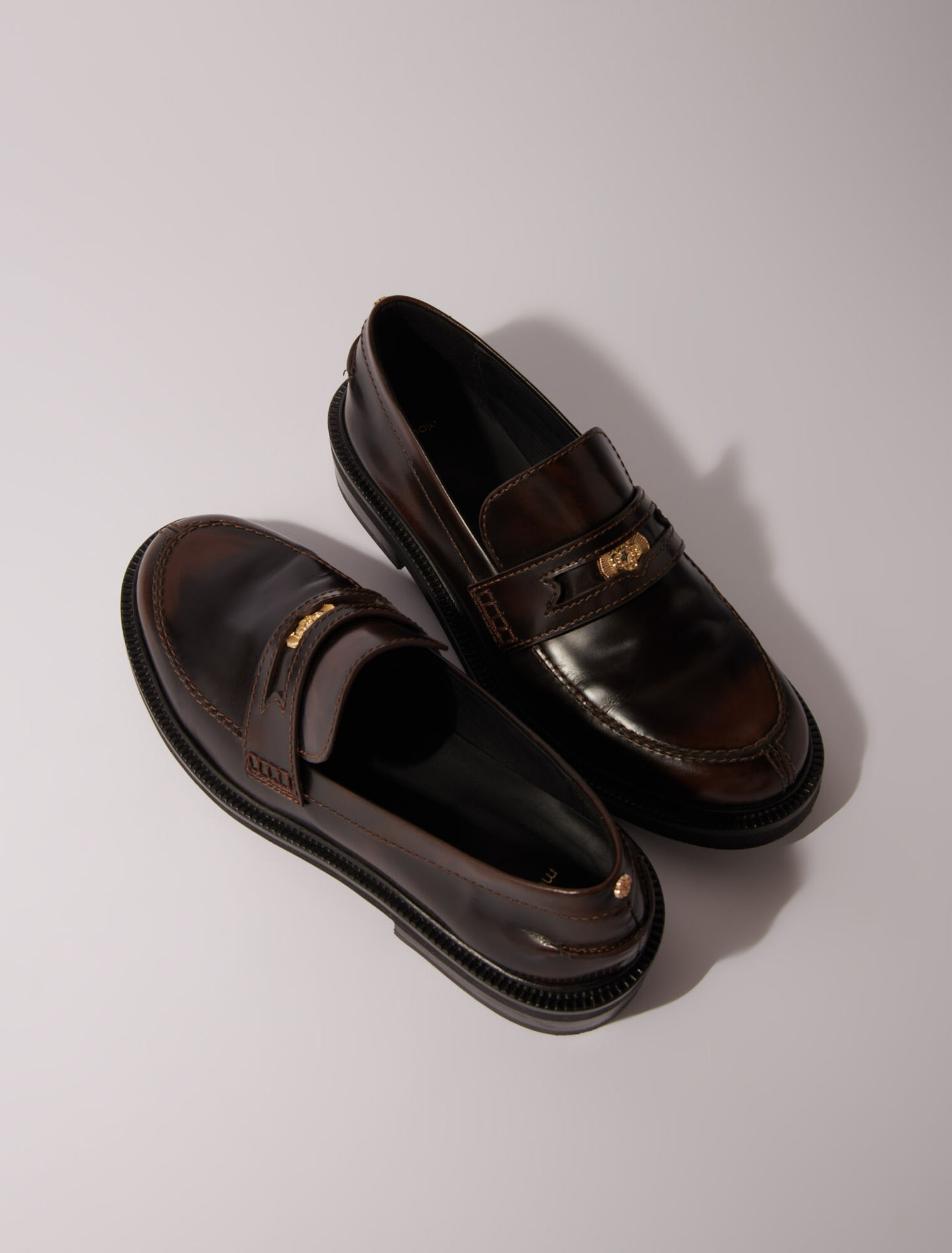 Brushed leather loafers