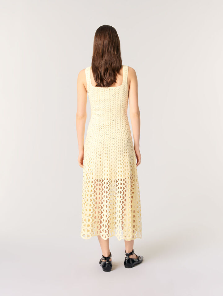 Rhinestone crochet midi dress
