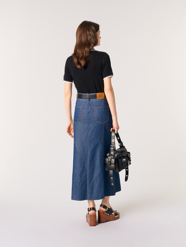 Pointelle knit polo shirt