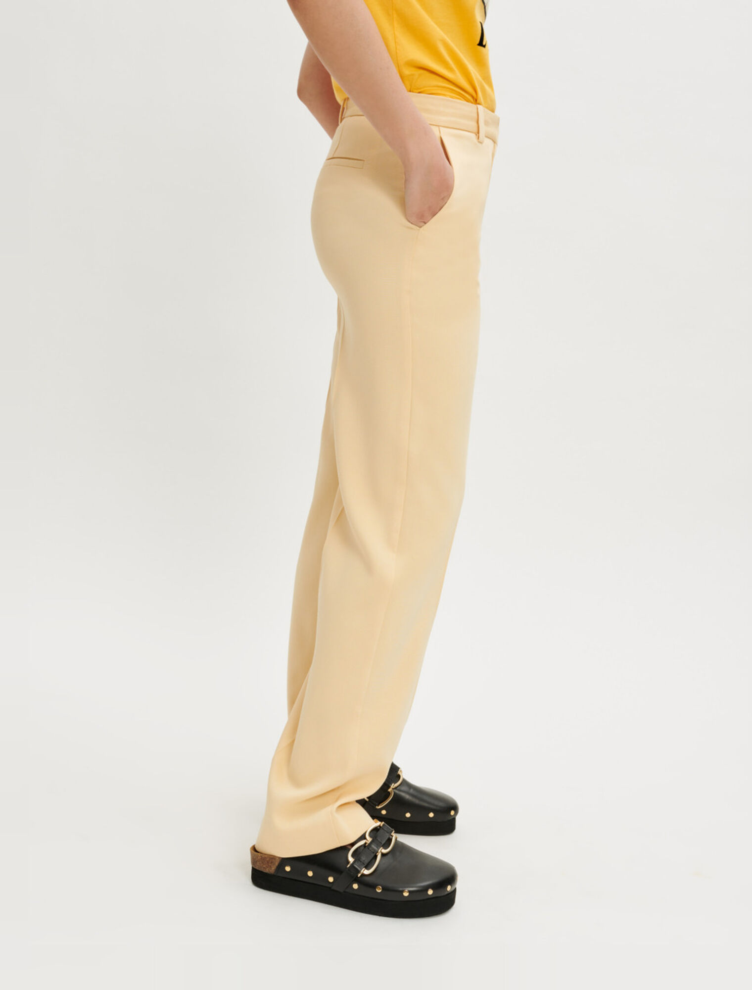 Straight-leg tailored pants