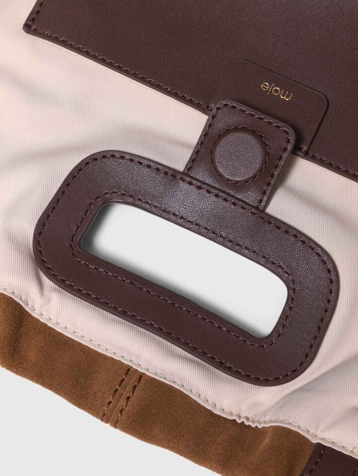 Leather and suede M Tote bag