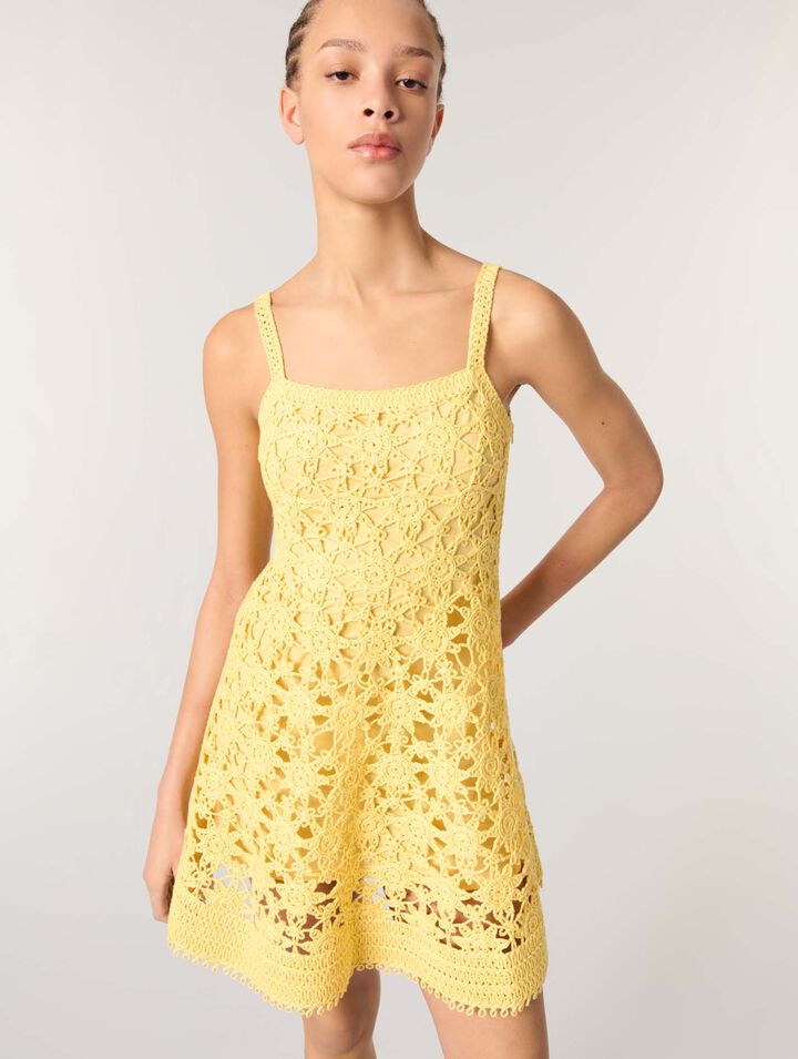 Crochet strappy mini dress