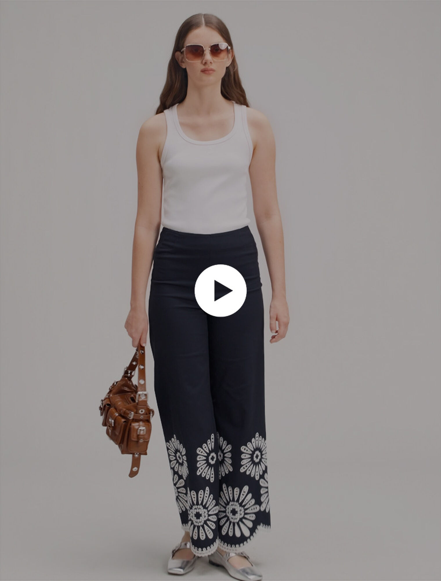 Trousers with crochet detail
