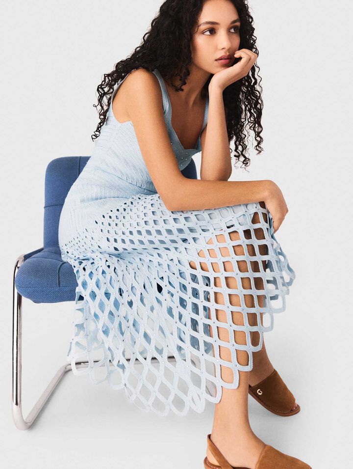 Crochet dress with removable lining