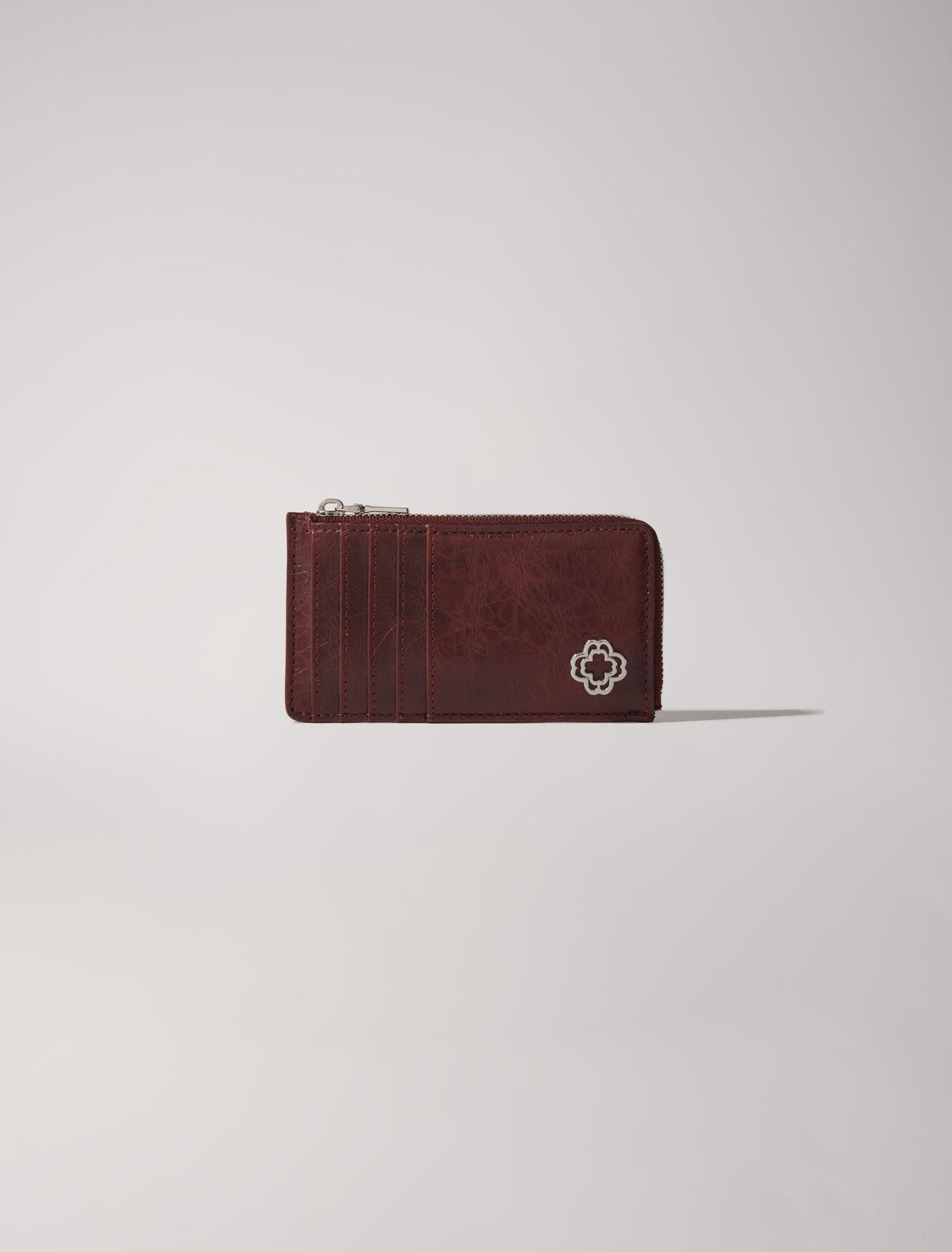 Crackled leather cardholder