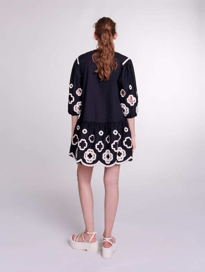 Short embroidered tunic dress