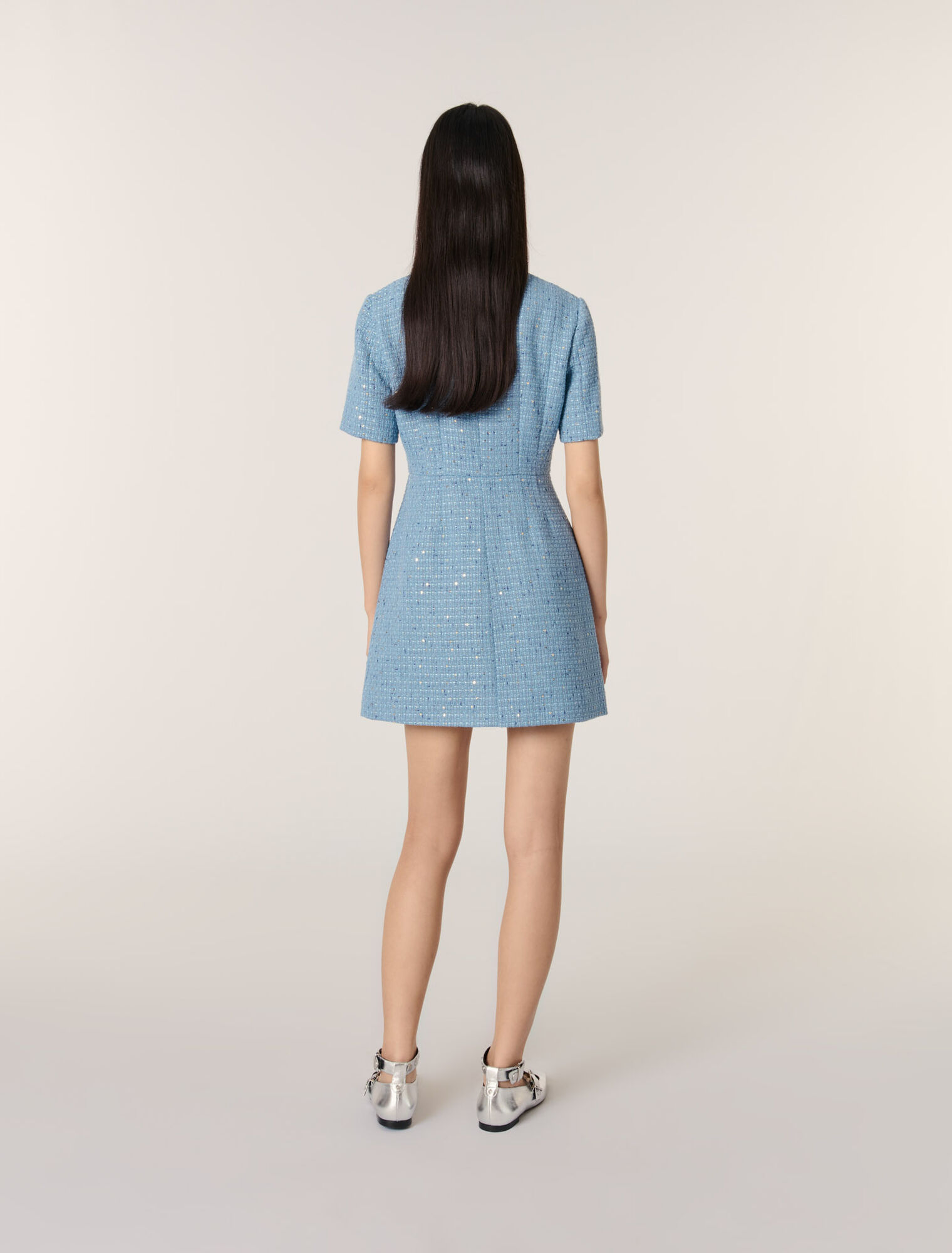Sequin tweed short dress