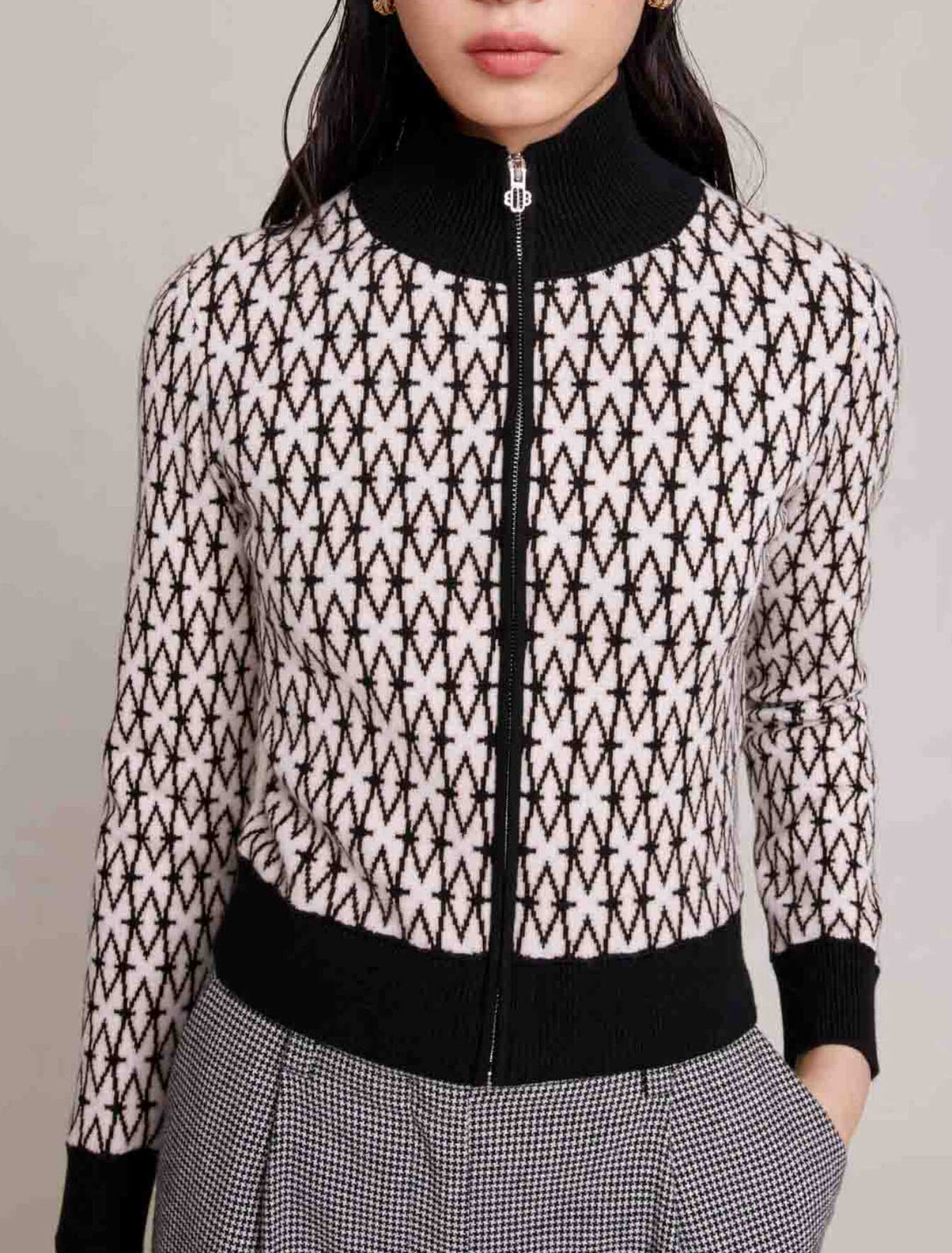 Monogrammed knit cardigan