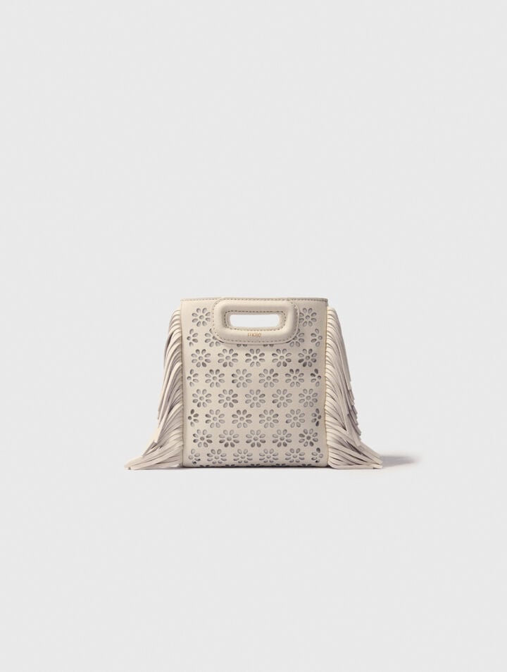 Perforated leather mini M bag