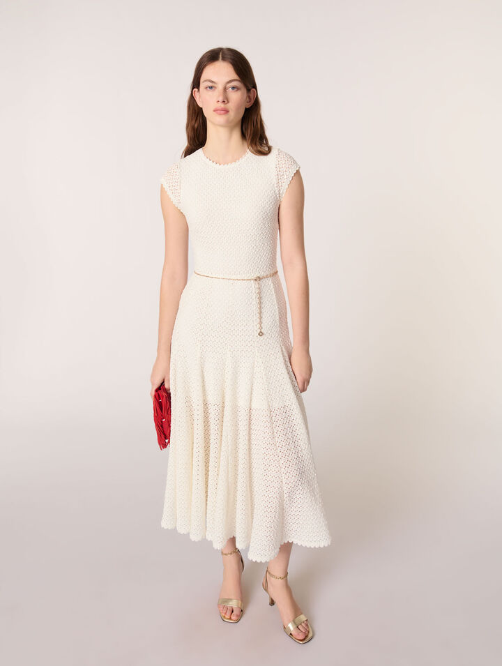 Crochet-knit maxi dress