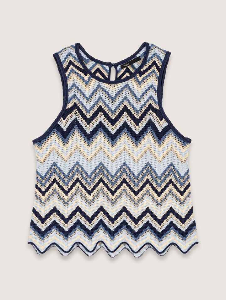 Crochet-knit top