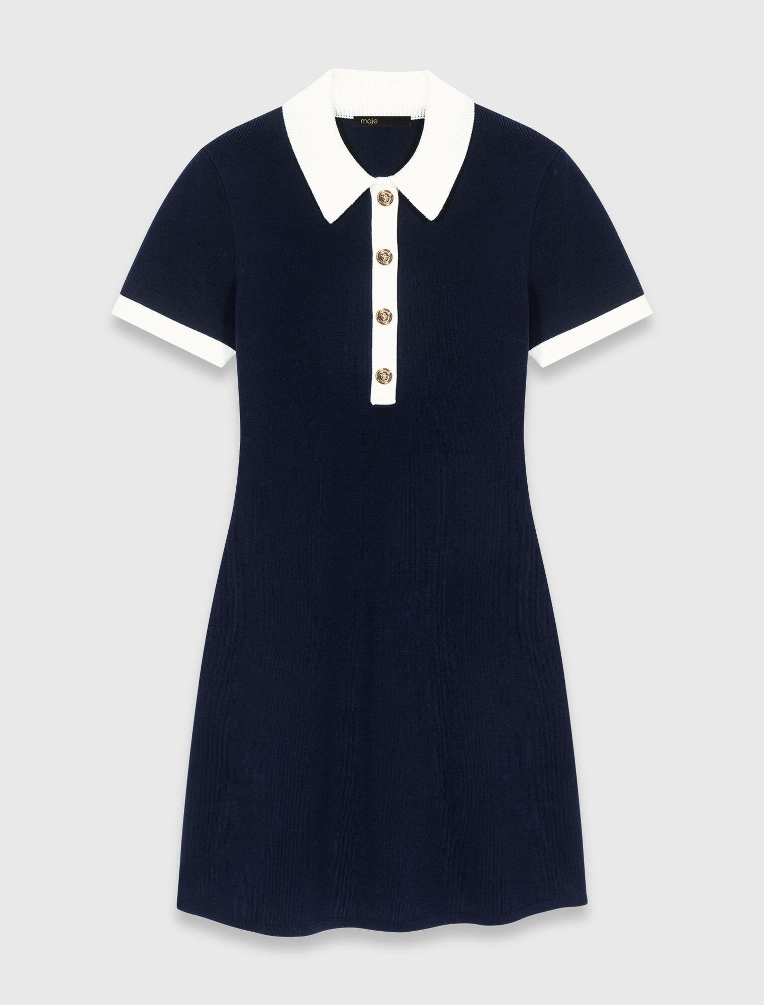 Contrast-trim polo dress