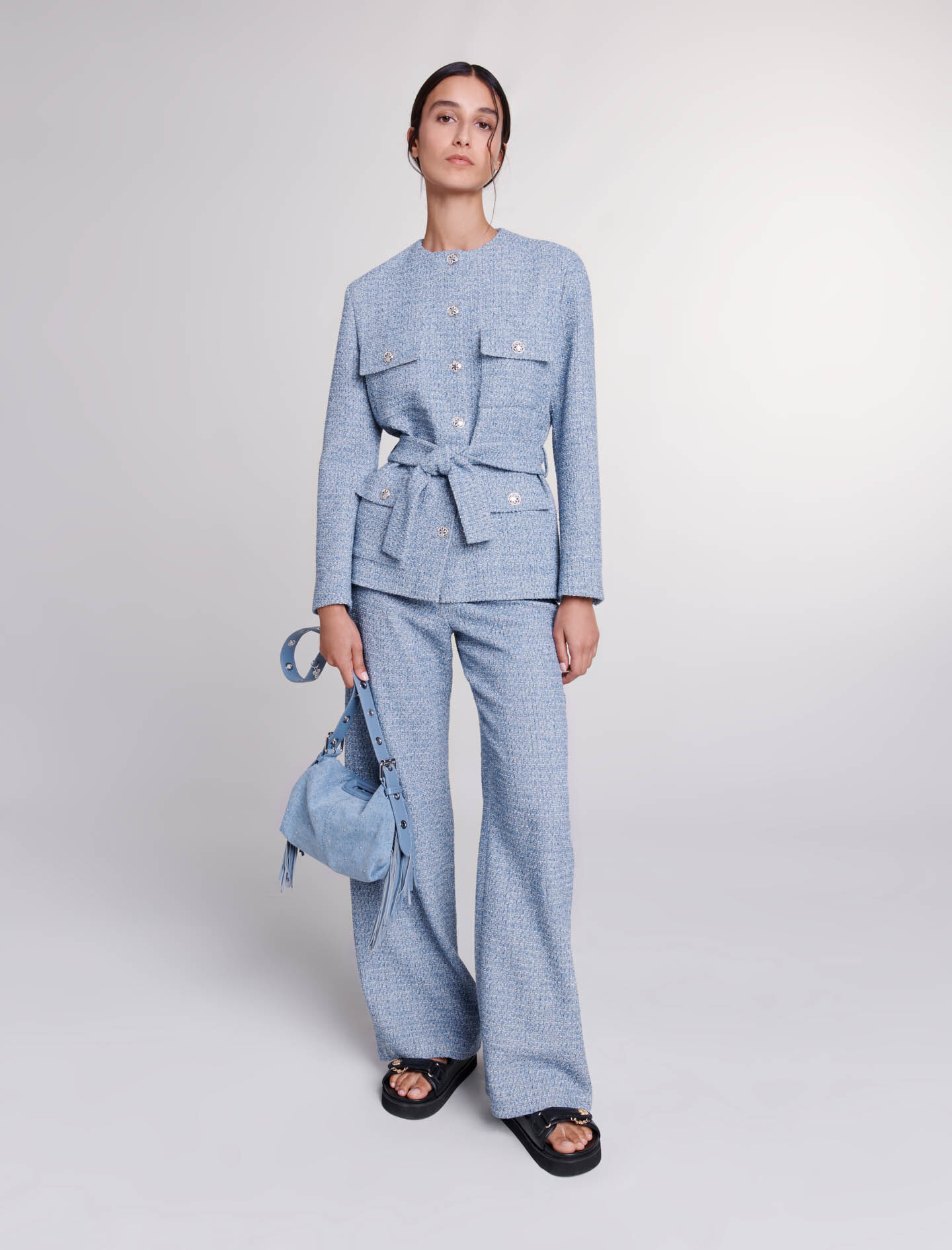 Trendy Women s Suit jackets Biker Tailored Tweed Maje