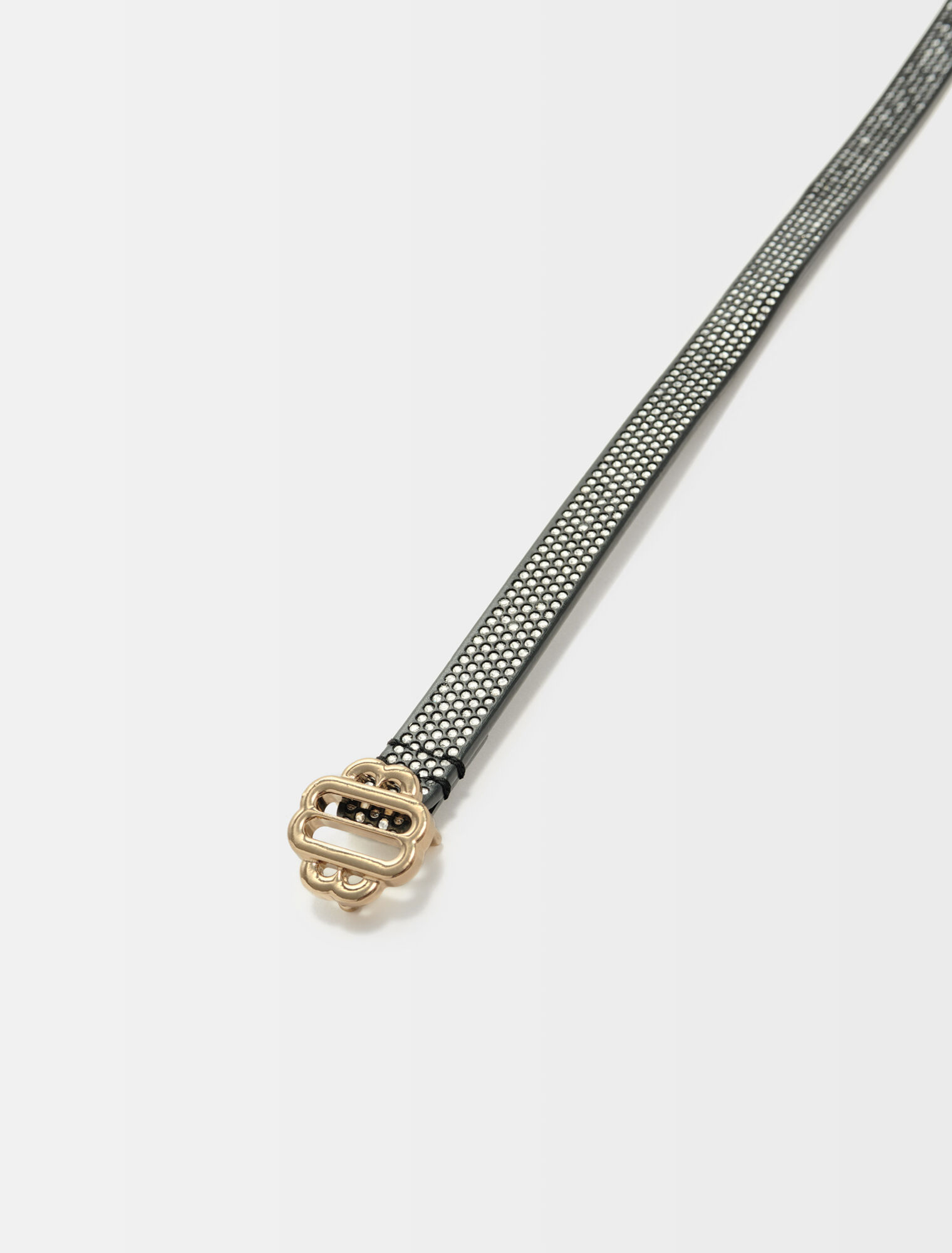 Maje Clover rhinestone belt with buckle