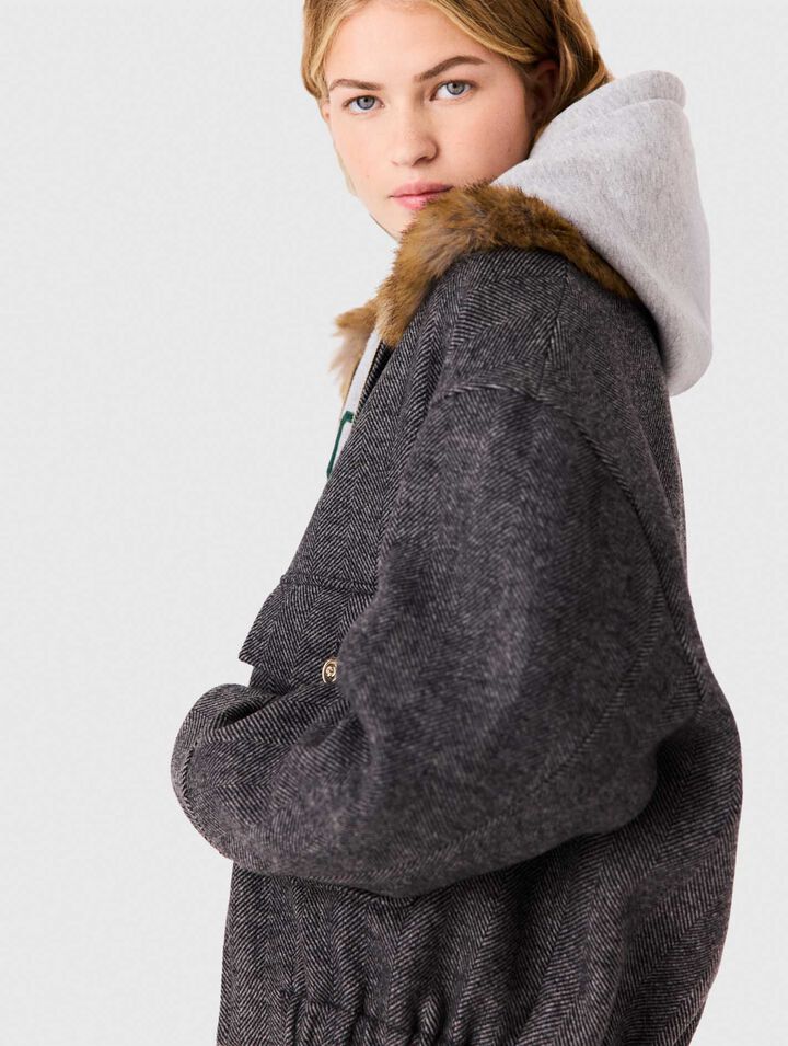 Oversized herringbone jacket