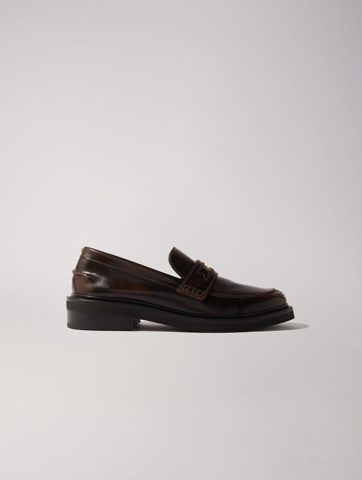 Brushed leather loafers