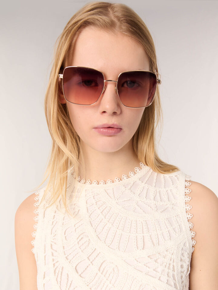 Crochet-knit top