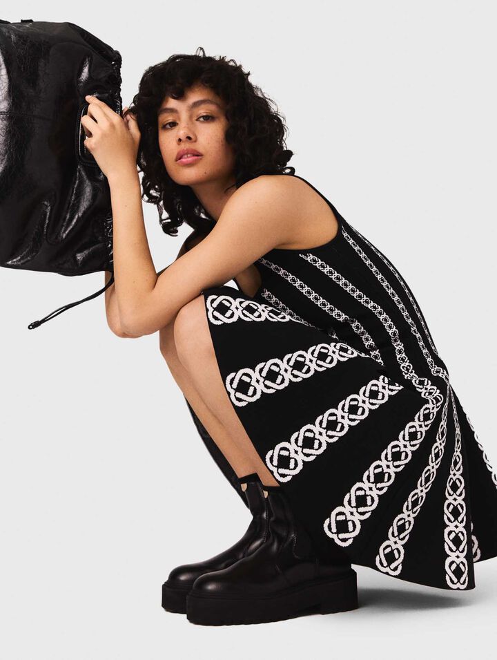 Short jacquard knit dress