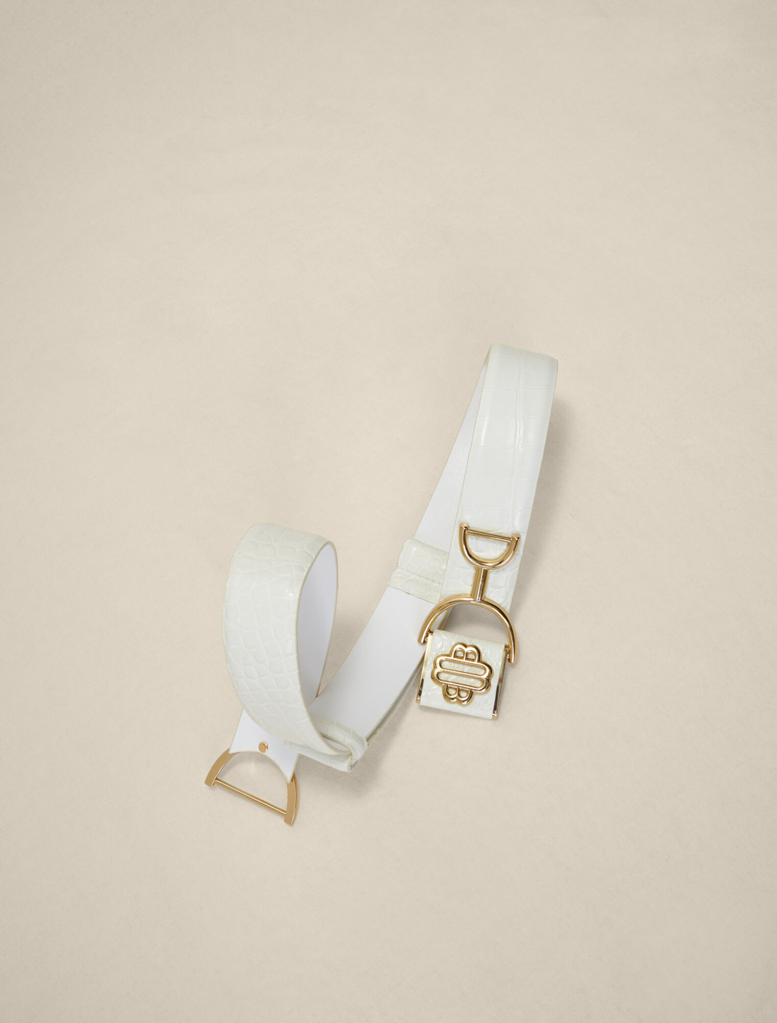 Wide smooth leather belt