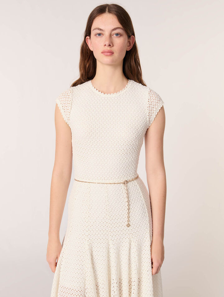 Crochet-knit maxi dress