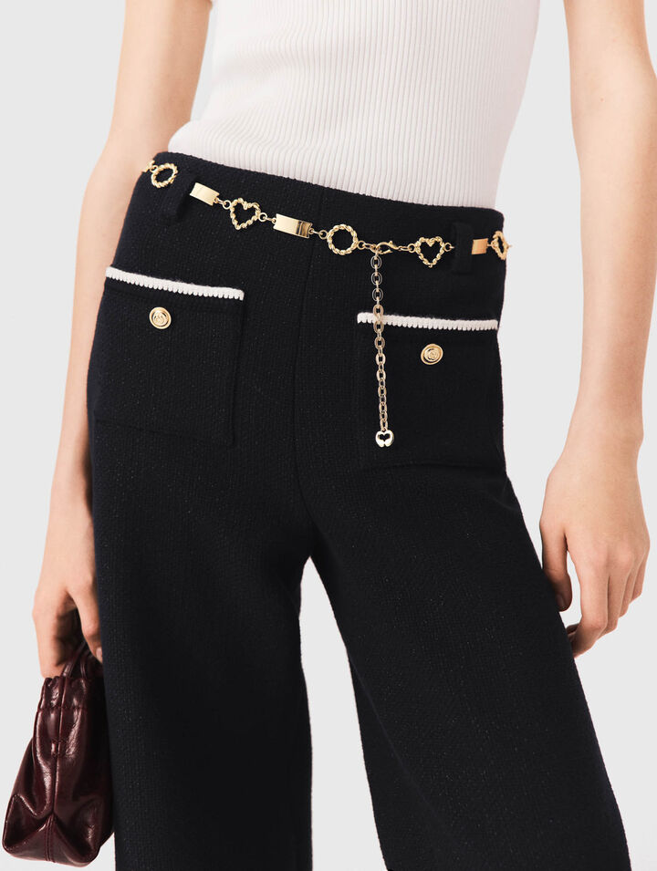 Lurex tweed trousers