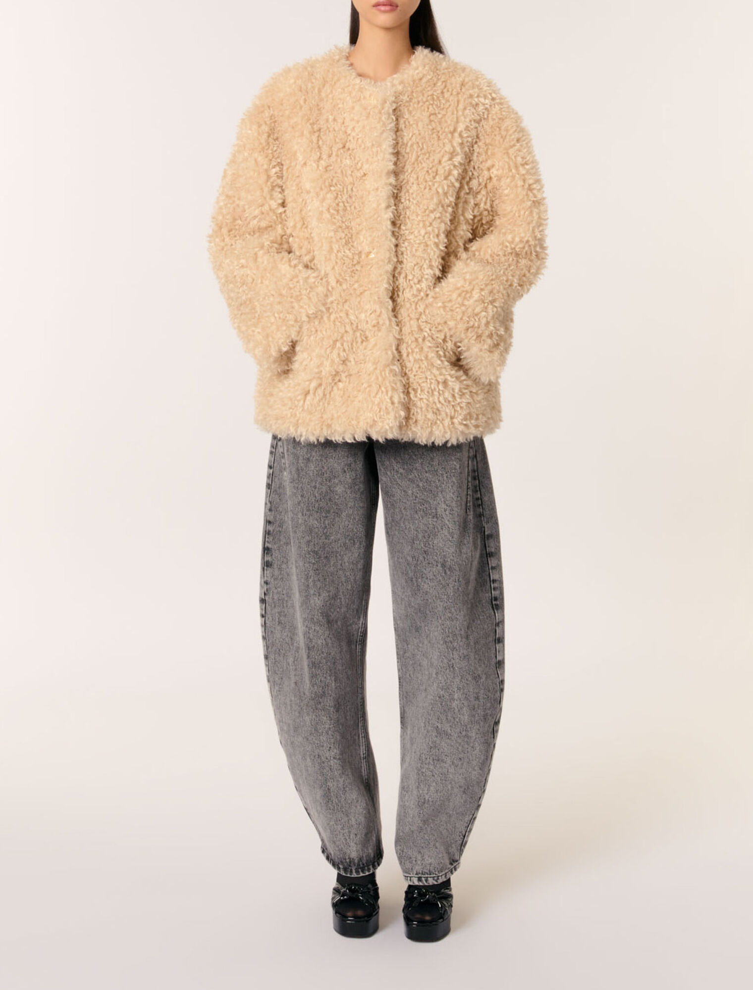 Short faux fur coat