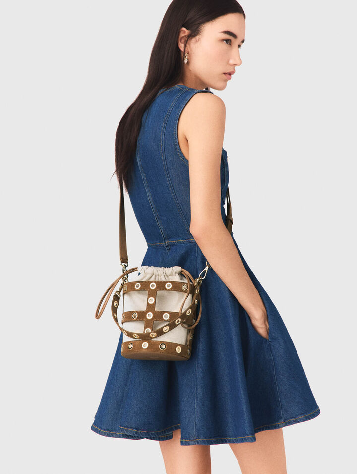 Suede Miss M bucket bag