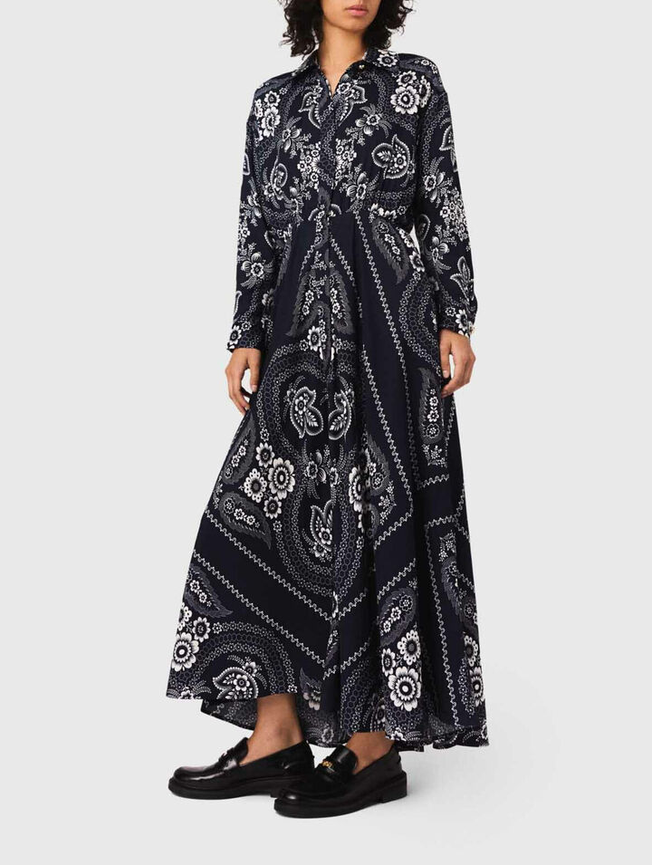Patterned flowing maxi dress