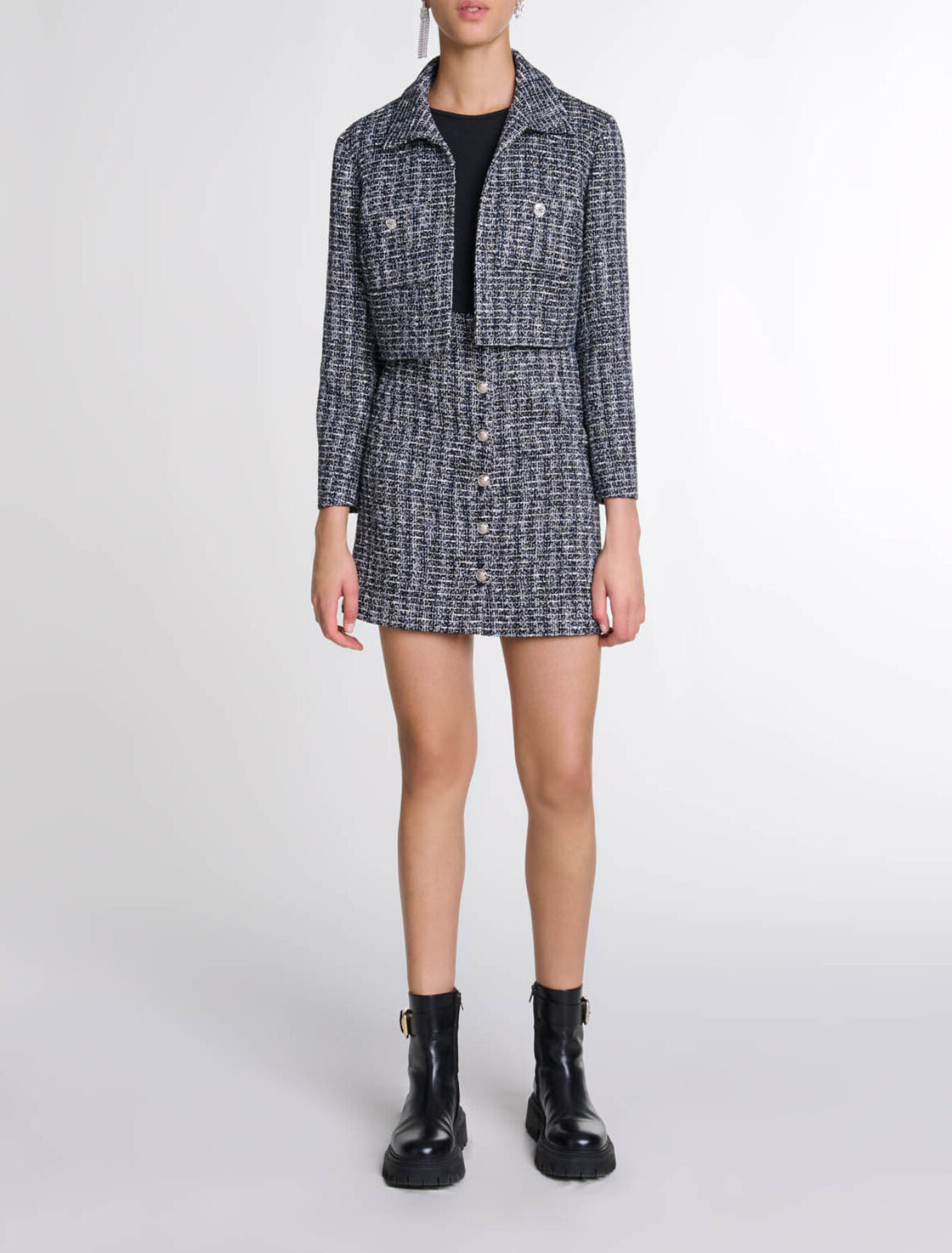 2-in-1 tweed dress