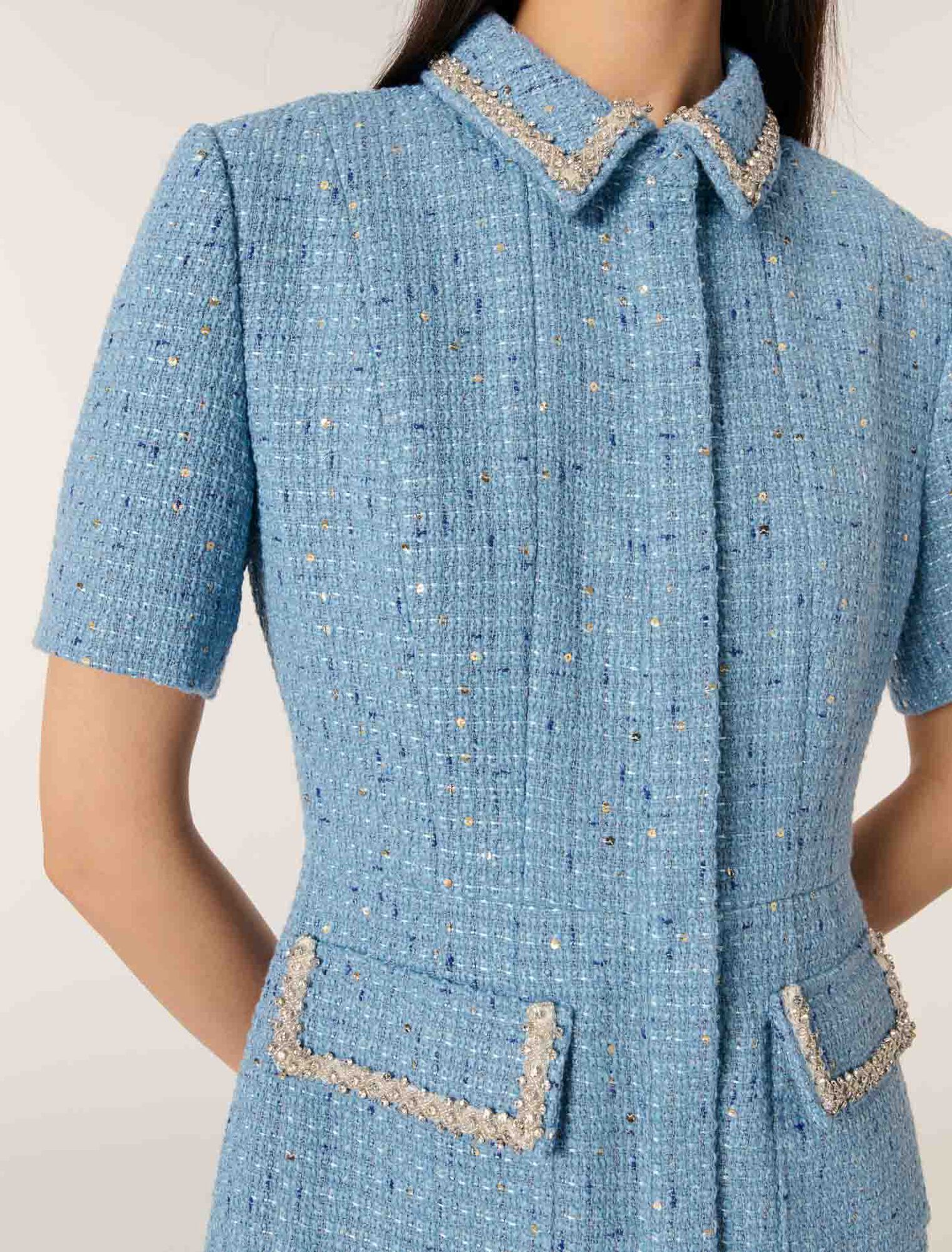 Sequin tweed short dress