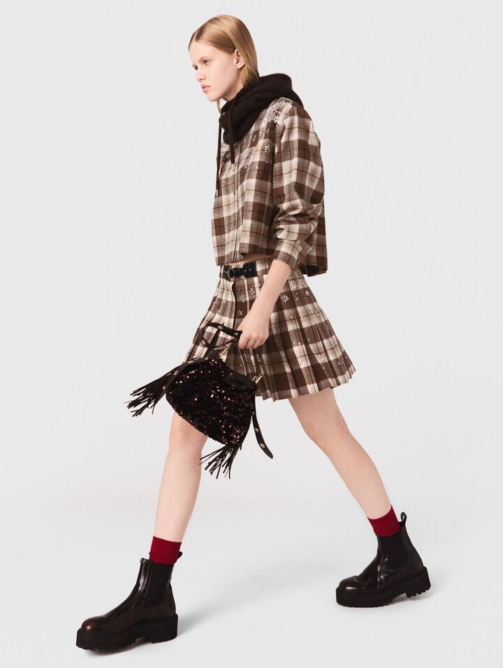 Rhinestone checked shirt