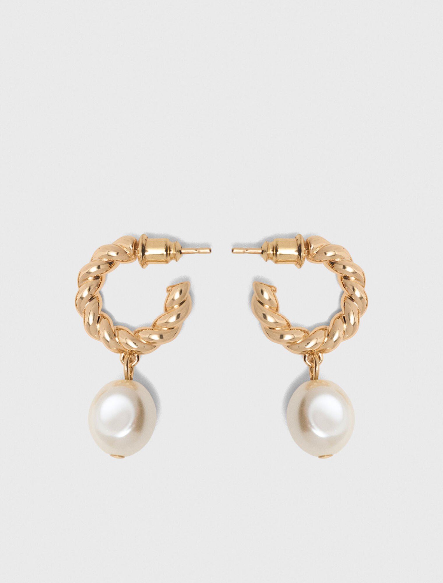 Twisted bead hoop earrings