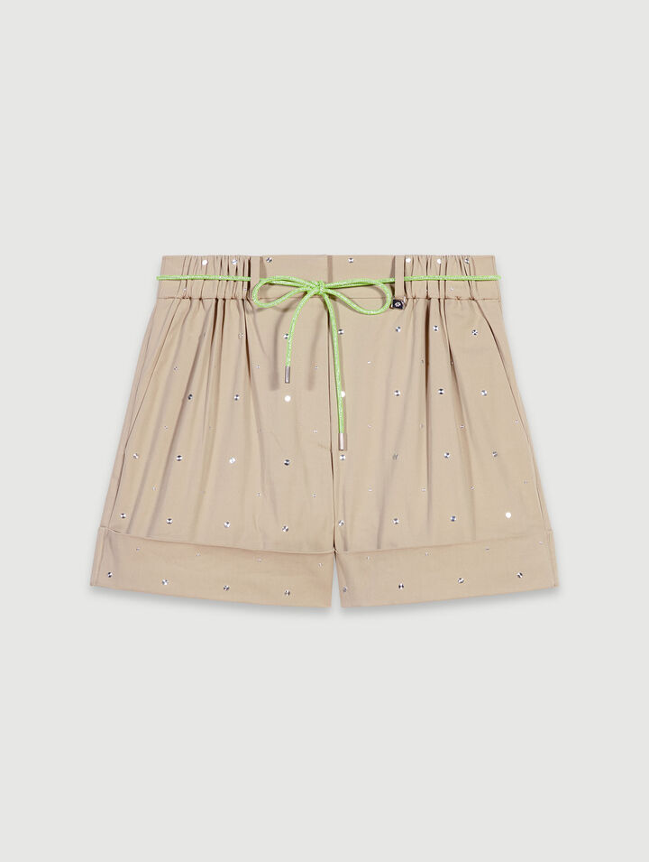 Cotton studded shorts