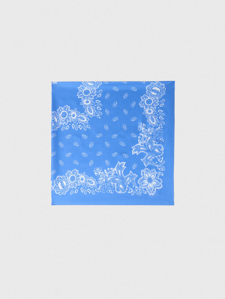 Bandana print silk scarf