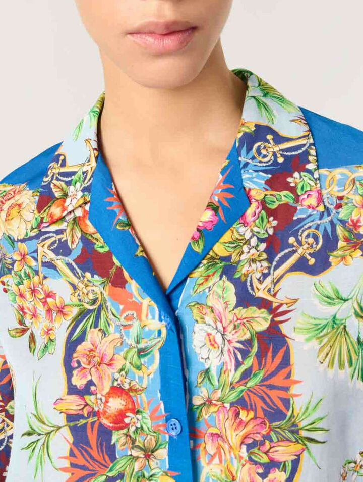 Patterned cropped shirt