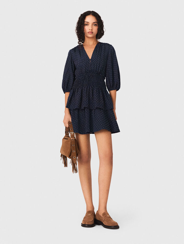 Ruffle and rhinestone dress