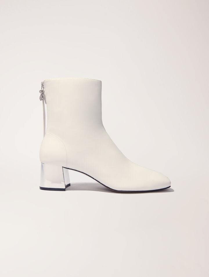 Square-toed leather boots
