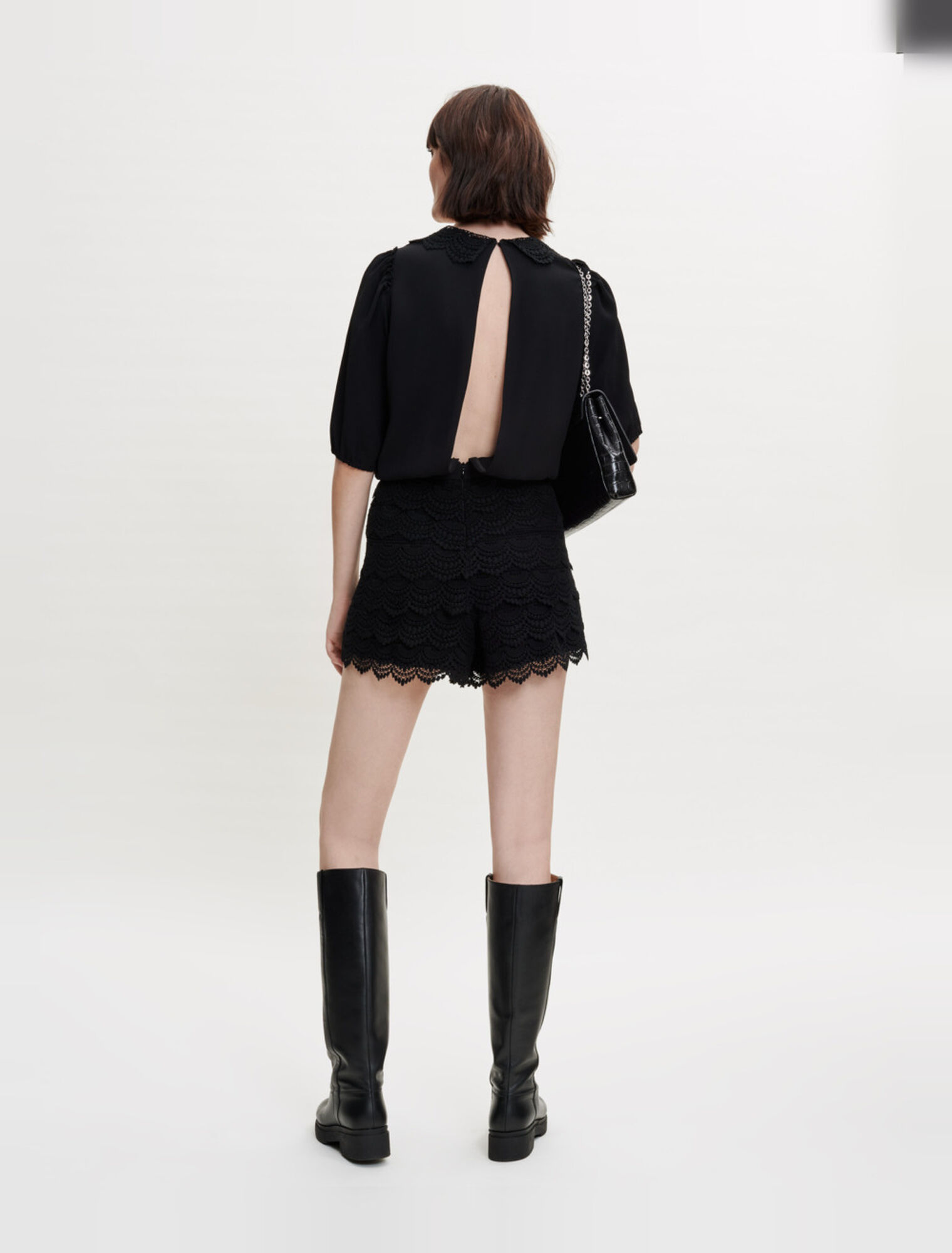 Combination shorts in mix fabric