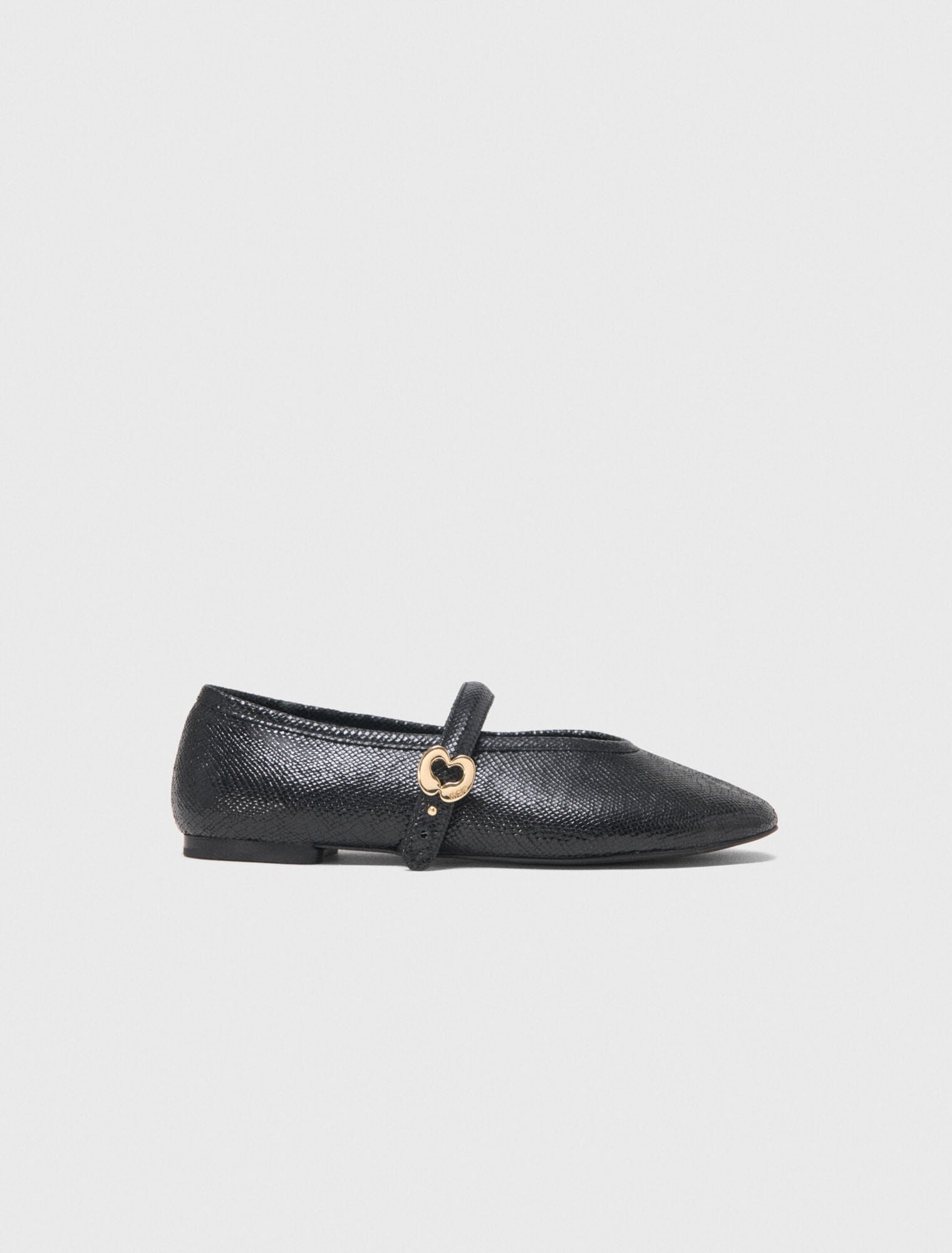 Embossed leather ballet flats