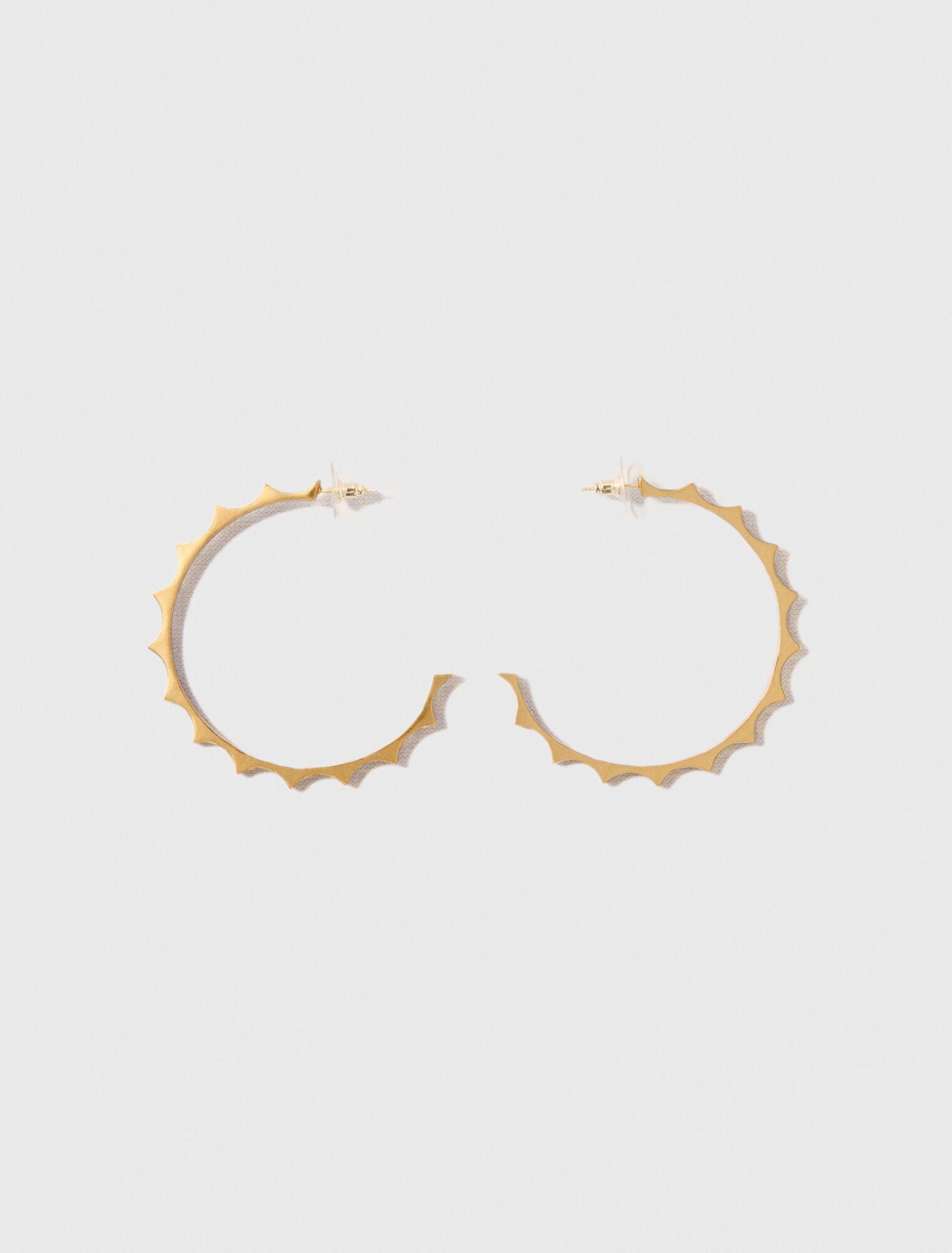 Gold tapered metal hoop earrings