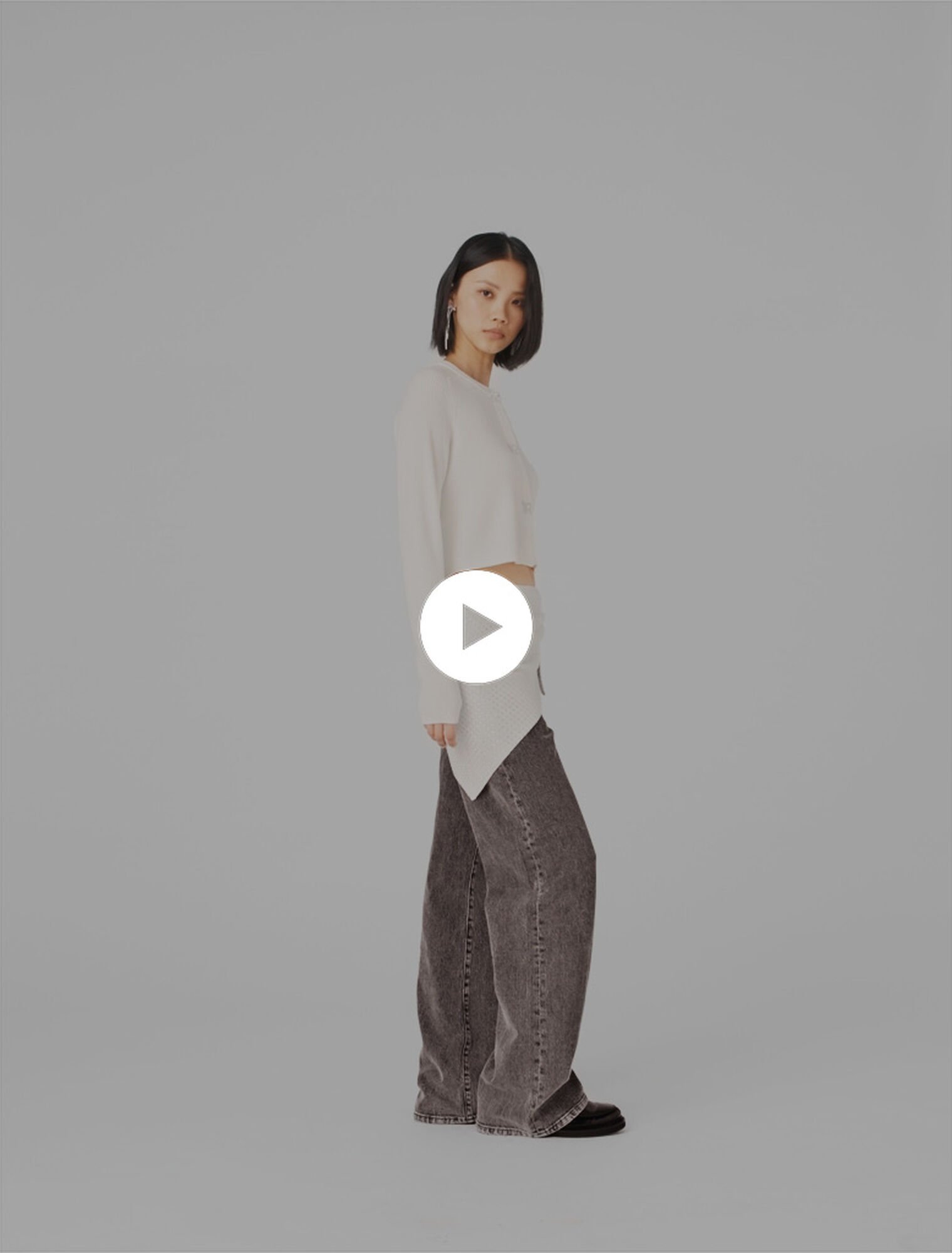 Jewelled bow-button cardigan