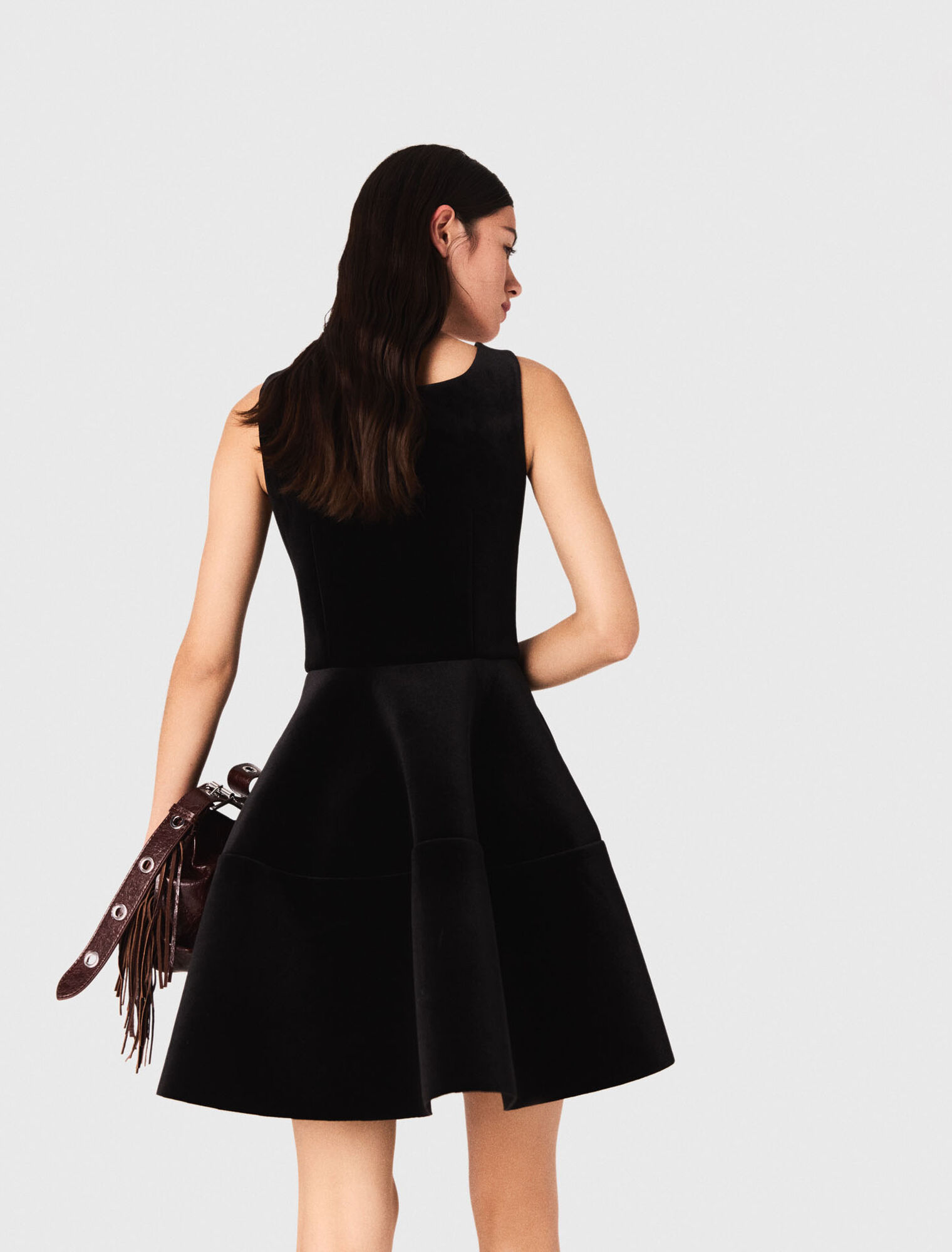 Short velvet skater dress