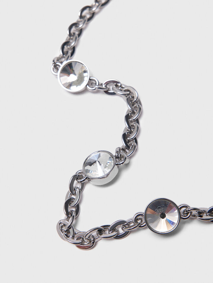 Short rhinestone chain shoulder strap
