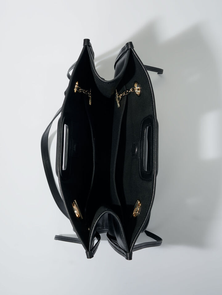 Leather tote bag