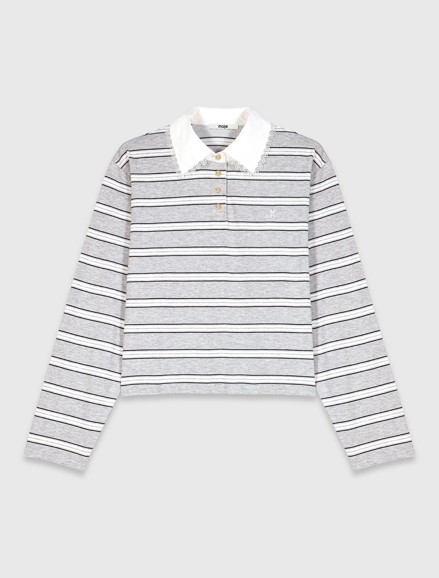 Embroidered polo collar T-shirt